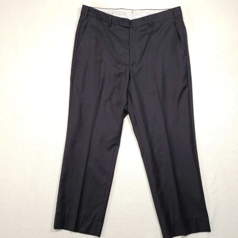 Santorelli Loro Piana Dress Pants Mens 36 Charcoal Gray Wool Roma Italy Slacks